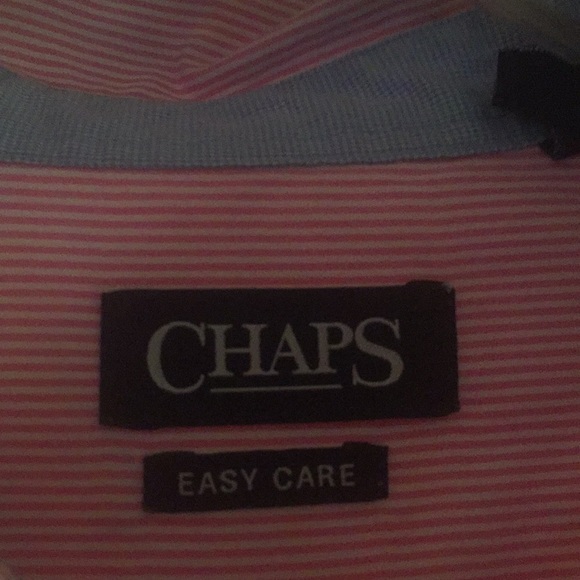 Chaps men’s pink n white button down - Picture 3 of 5